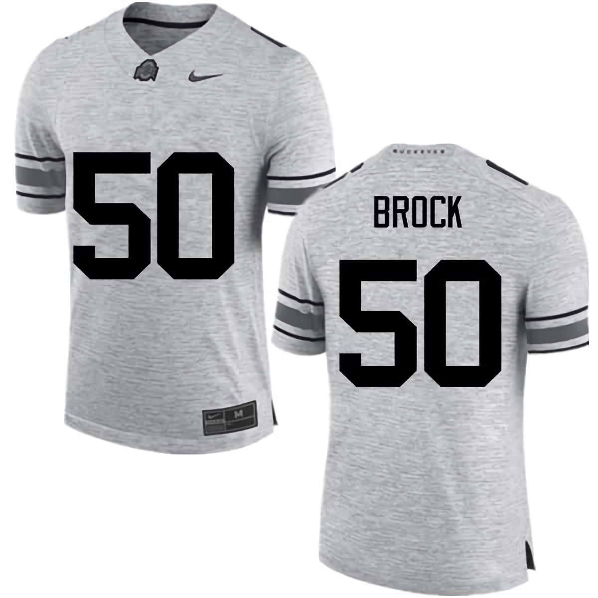 Nathan Brock Ohio State Buckeyes Men's NCAA #50 Nike Gray College Stitched Football Jersey XIN2556HJ